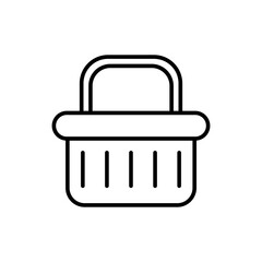 Shopping basket outline icons, minimalist vector illustration ,simple transparent graphic element .Isolated on white background