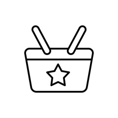 Shopping basket outline icons, minimalist vector illustration ,simple transparent graphic element .Isolated on white background