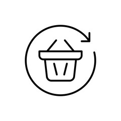 Shopping basket outline icons, minimalist vector illustration ,simple transparent graphic element .Isolated on white background