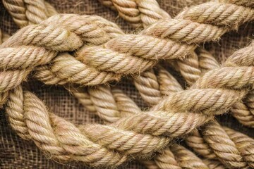 Fototapeta premium Seamless Tile of Thick Rope Strands - Generative AI. Seamlessly expandable on all sides to your desired size.. Beautiful simple AI generated image in 4K, unique.