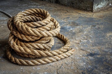 Ropes from an old sailing boat, close-up.. Beautiful simple AI generated image in 4K, unique.