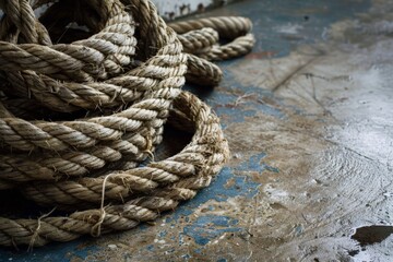 Fototapeta premium Seamless Tile of Thick Rope Strands - Generative AI. Seamlessly expandable on all sides to your desired size.. Beautiful simple AI generated image in 4K, unique.