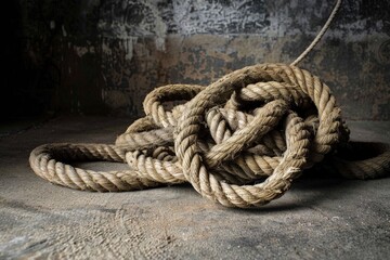 Fototapeta premium Seamless Tile of Thick Rope Strands - Generative AI. Seamlessly expandable on all sides to your desired size.. Beautiful simple AI generated image in 4K, unique.
