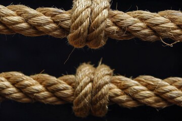 Close-up seamless pattern of ropes and twines twisted and platted into an interesting arrangement.. Beautiful simple AI generated image in 4K, unique.