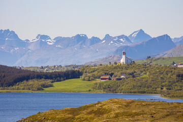 Idyllic landscape view from Lofoten, Norway