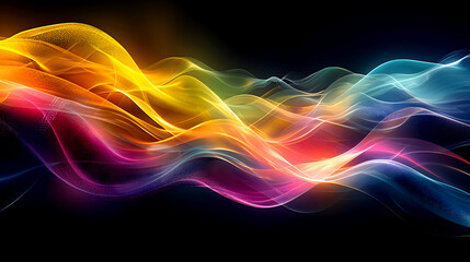 abstract colorful background with a glowing abstract waves