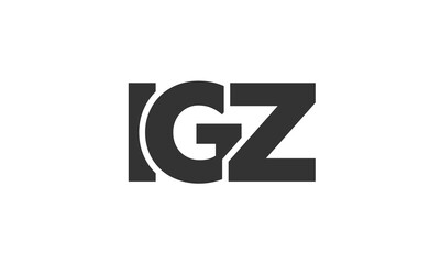 IGZ logo design template with strong and modern bold text. Initial based vector logotype featuring simple and minimal typography. Trendy company identity.