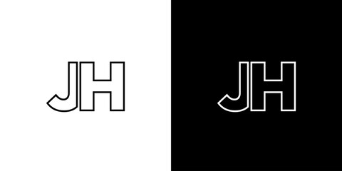Letter J and H, JH logo design template. Minimal monogram initial based logotype.