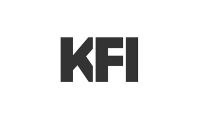 KFI logo design template with strong and modern bold text. Initial based vector logotype featuring simple and minimal typography. Trendy company identity.