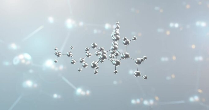 Ertugliflozin rotating 3d molecule, molecular structure of steglatro, seamless video