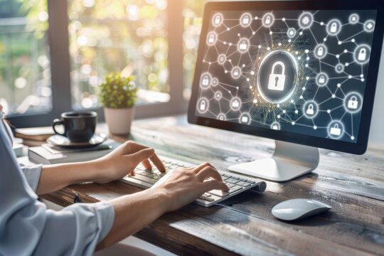 Secure business networks with HTTPS encryption and padlock protection, integrating API and OAuth to safeguard data privacy against malware threats.