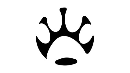 Dog Paw emblem, black isolated silhouette