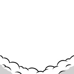 Comic style, comic clouds and halftone shadow, cartoon empty bubble, sky and clouds 