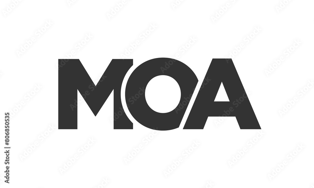 Poster moa logo design template with strong and modern bold text. initial based vector logotype featuring s