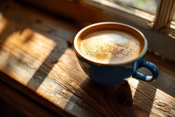 Red cup of cappuccino and chocolate on the table close-up. Food photo.. Beautiful simple AI generated image in 4K, unique.
