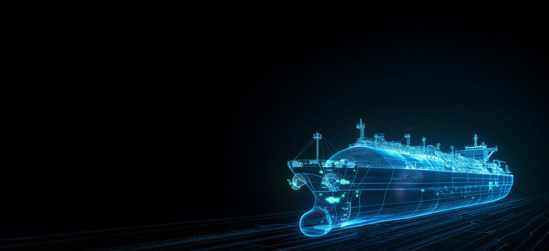 cargo ship LNG ship bunkering, shipping industry with container, new technology	