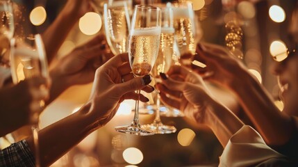 A Toast with Sparkling Champagne