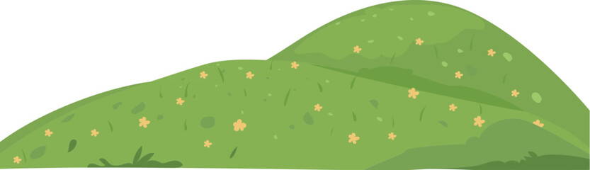 Mountain illustration on transparent background.
