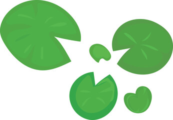 Cartoon lotus leaf illustration on transparent background.  © OneyWhyStudio