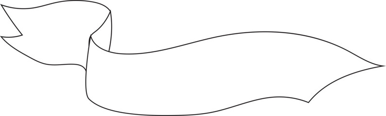 Hand drawn blank banner on transparent background.
