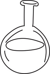 Hand drawn erlenmeyer flask illustration on transparent background.
