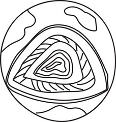 Hand drawn earth illustration on transparent background.
