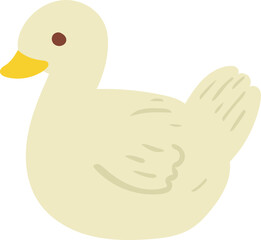 Cartoon cute duck illustration on transparent background.
