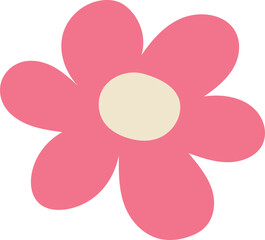 Cartoon flower illustration on transparent background.
