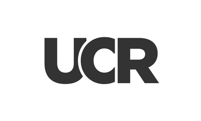 UCR logo design template with strong and modern bold text. Initial based vector logotype featuring simple and minimal typography. Trendy company identity.