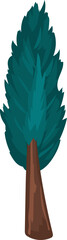 Obraz premium Cartoon tree illustration on transparent background. 
