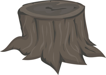Cartoon log illustration on transparent background.
