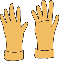 Obraz premium Cartoon glove illustration on transparent background. 