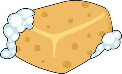Cartoon soap illustration on transparent background.
