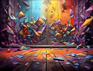 graffiti wall background using Generative AI, offering an imaginative twist on traditional street art, ideal for creating a dynamic pop art backdrop.