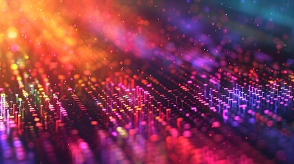 Obraz premium Captivating Abstract Visualization of Artificial Intelligence Coding and Software in Sci-Fi Palette Tones