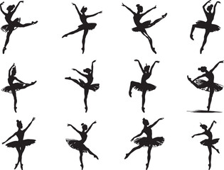 Naklejka premium ballerina Silhouette Vector Illustration