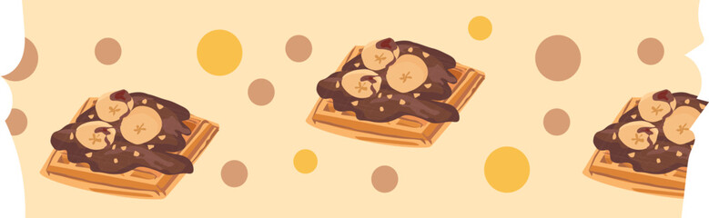 Waffle washi tape on transparent background.
