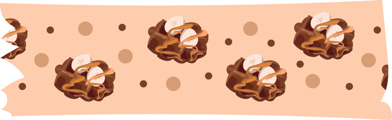Waffle washi tape on transparent background.
