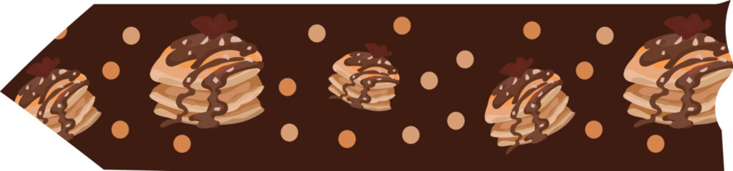 Pancake washi tape on transparent background.
