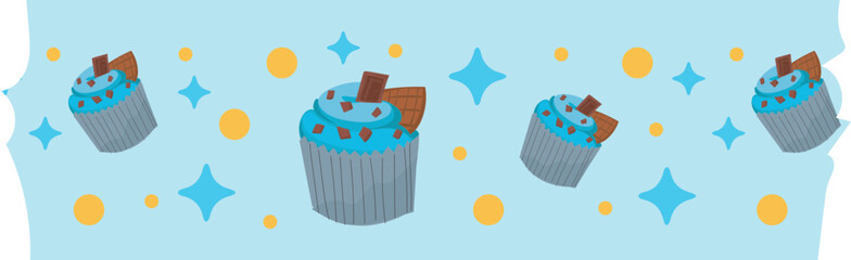 Cupcakes washi tape on transparent background.
