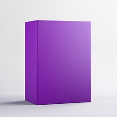 Violet tall product box copy space is isolated against a white background for ad advertising sale alert or news blank copyspace for design text photo website 