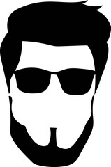Bearded man icon illustration on transparent background.
