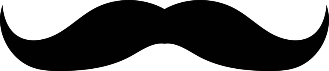 Mustache icon illustration on transparent background.

