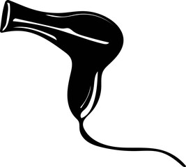 Hair dryer icon illustration on transparent background.
