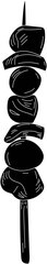 Skewer icon illustration on transparent background.
