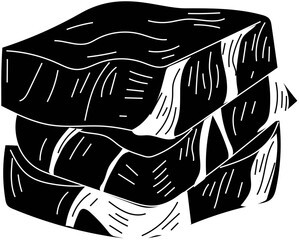 Steak icon illustration on transparent background.
