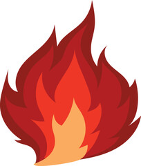 Cartoon flame illustration on transparent background.
