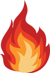Cartoon fire illustration on transparent background.
