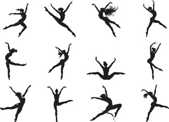 Gym dance Silhouette Vector Illustration