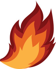 Cartoon fire illustration on transparent background.

